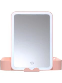 Beautycase Mit LED-Spiegel In Rosa