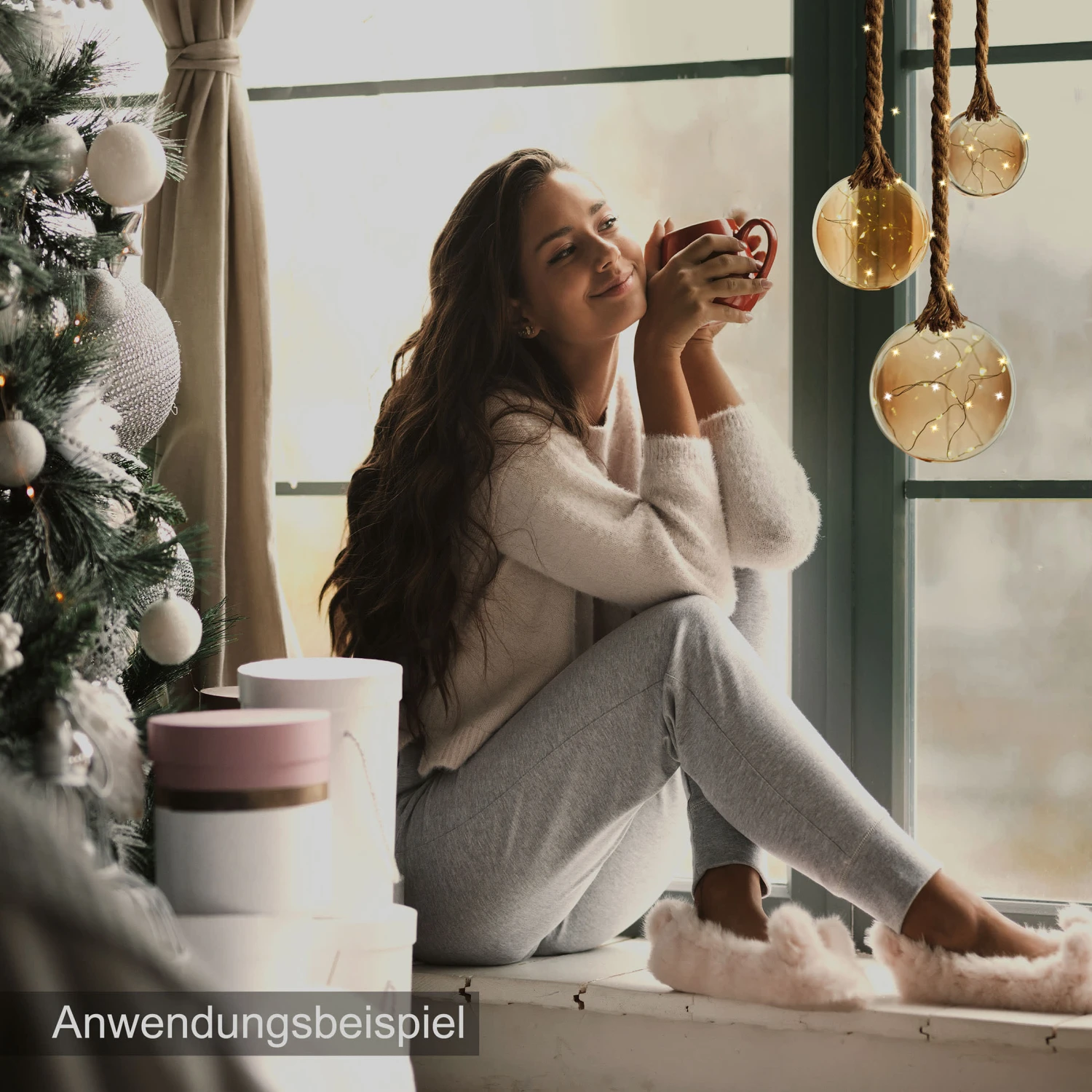 LED Dekolicht 15 Cm Kugelform Am Seil NICHT ERFORDERLICH In Bernstein 7 LED Dekolicht 15 Cm Kugelform Am Seil NICHT ERFORDERLICH In Bernstein – Bild 5