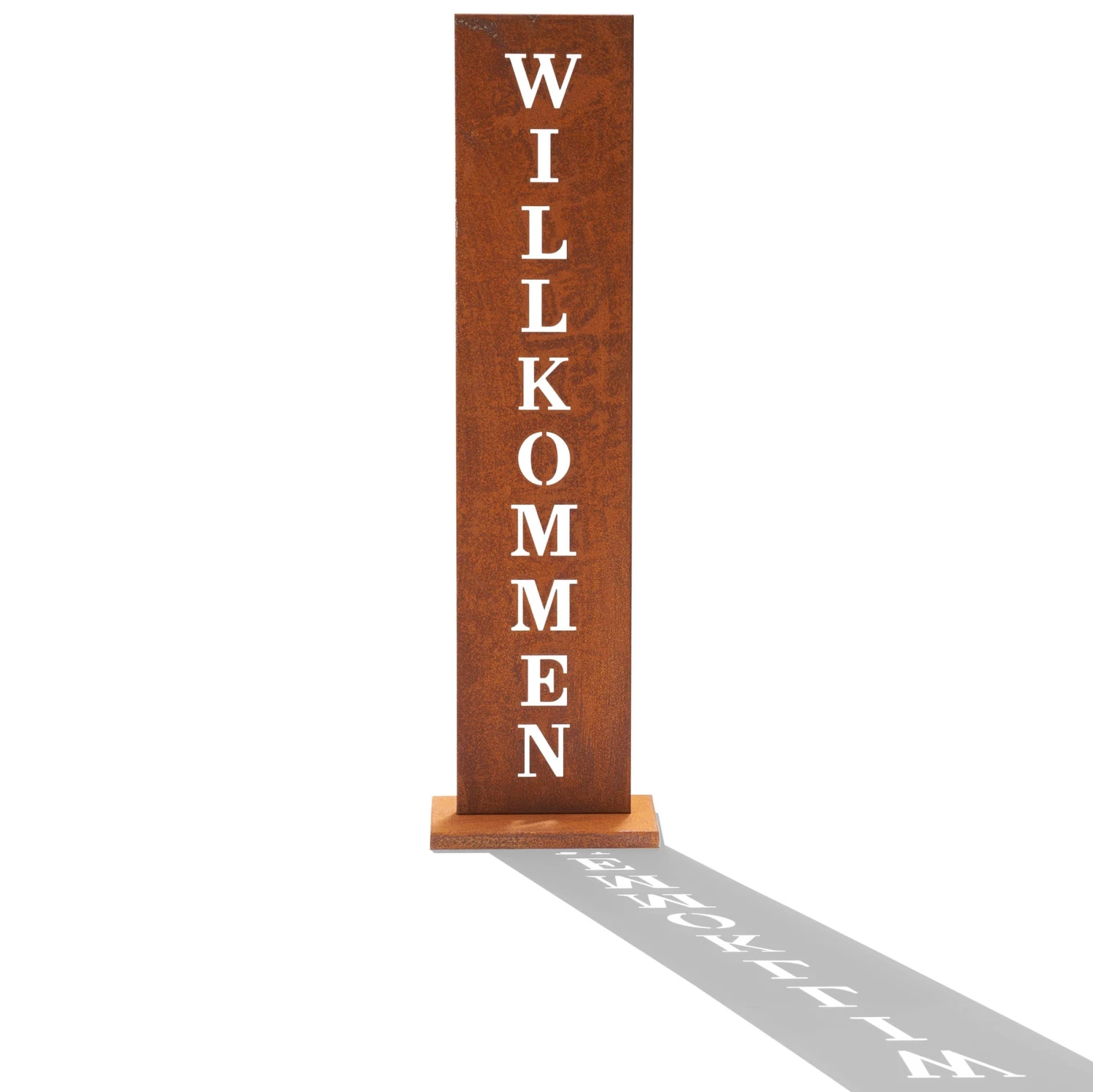 Stahl Standschild Willkommen In Rost 4 Stahl Standschild Willkommen In Rost – Bild 2