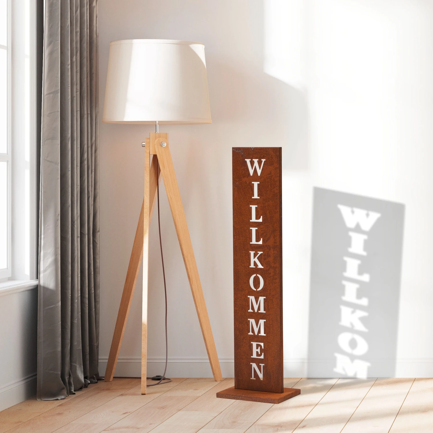 Stahl Standschild Willkommen In Rost 5 Stahl Standschild Willkommen In Rost – Bild 3