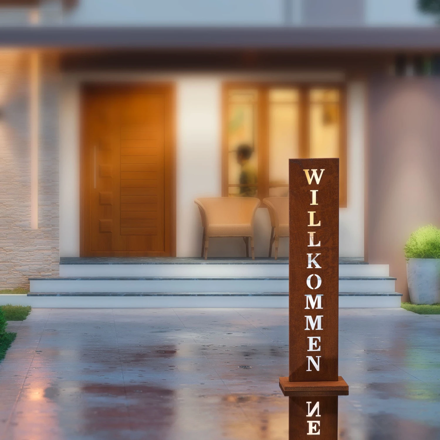 Stahl Standschild Willkommen In Rost 6 Stahl Standschild Willkommen In Rost – Bild 4