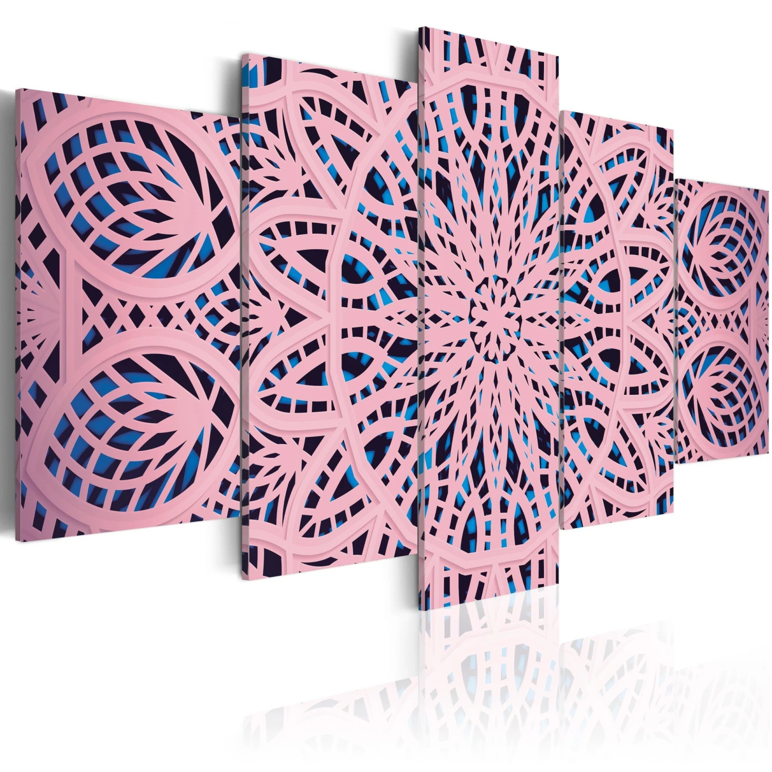 Wandbild Pink Exoticism In Rosa,Blau 3 Wandbild Pink Exoticism In Rosa,Blau