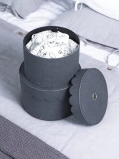 2er-Set: Rundboxen "Wilma" In Schwarz -Heimdekoration bigsobox 2er set rundboxen wilma in schwarz 3