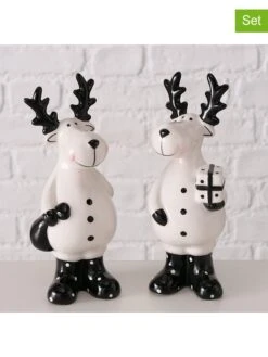 2er-Set: Dekofiguren "Blitzy" In Weiß/ Schwarz - (B)6 X (H)15 Cm