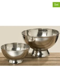 2er-Set: Dekoschalen "Flaire" In Silber