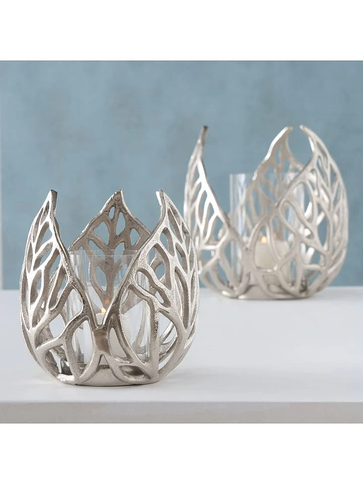 2er-Set: Windlichter "Sumati" In Silber 7 2er-Set: Windlichter "Sumati" In Silber – Bild 5