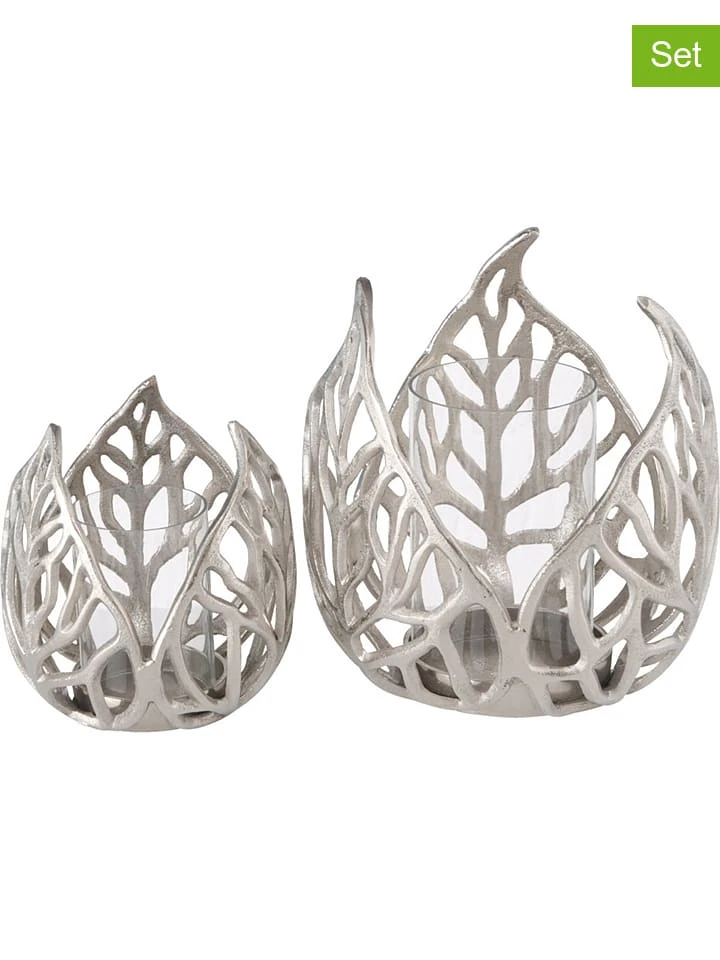 2er-Set: Windlichter "Sumati" In Silber 3 2er-Set: Windlichter "Sumati" In Silber