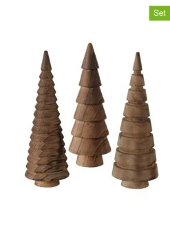 3er-Set: Dekoaufsteller "Abiola" In Braun - (H)23 Cm