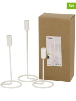 3er-Set: Kerzenständer "Fio" In Weiß