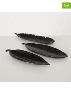 3er-Set: Schalen "Oakle" In Schwarz - (L)36 Cm