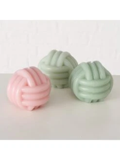 3er-Set: Stumpenkerzen "Knot" In Rosa/ Mint - 3x 170 G -Heimdekoration boltze 3er set stumpenkerzen knot in rosa mint 3x 170 g 4