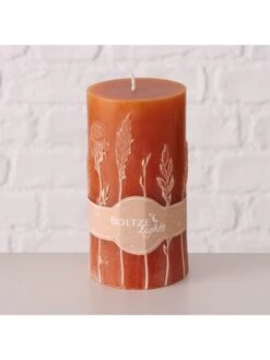 3er-Set: Stumpenkerzen "Kornelia" In Orange - 3x 412 G -Heimdekoration boltze 3er set stumpenkerzen kornelia in orange 3x 412 g 3