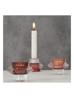 3er-Set: Teelichthalter "Phyllis" In Rot - (H)6 Cm -Heimdekoration boltze 3er set teelichthalter phyllis in rot h 6 cm 5