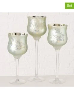 3er-Set: Windlichter "Manou" In Hellgrün