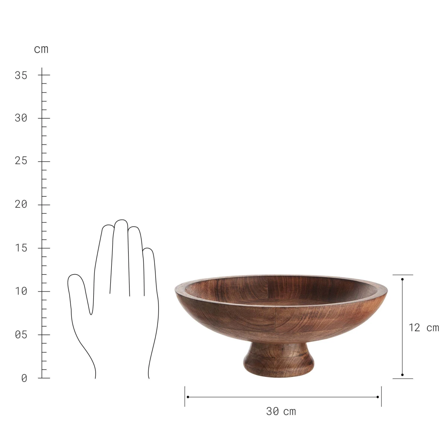 Deko-Schale Mit Fuß Ø30cm MANGO DAYS In Braun 5 Deko-Schale Mit Fuß Ø30cm MANGO DAYS In Braun – Bild 3