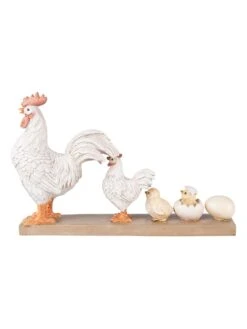 Dekofigur "Evolution Huhn" In Weiß - (B)34 X (H)21 X (T)8 Cm
