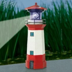 Solar Leuchtturm LED Deko Leuchte Garten Rotierender Lichtstrahl 360° Rot / Weiß 11 Solar Leuchtturm LED Deko Leuchte Garten Rotierender Lichtstrahl 360° Rot / Weiß -Heimdekoration easymaxx solar leuchtturm led deko leuchte garten rotierender lichtstrahl 360deg rot weiss 2