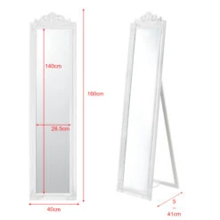 Standspiegel Arezzo In Weiß (H)160cm (B)5cm (L)40cm -Heimdekoration en casa standspiegel arezzo in weiss h 160cm b 5cm l 40cm 4