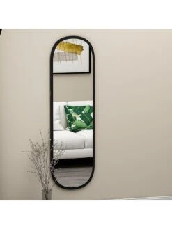 Spiegel "Magnum" In Schwarz - (B)40 X (H)120 X (T)2,2 Cm -Heimdekoration evila spiegel magnum in schwarz b 40 x h 120 x t 2 2 cm 2