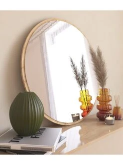 Spiegel "Ozze" In Natur - (B)60 X (H)60 X (T)2,2 Cm -Heimdekoration evila spiegel ozze in natur b 60 x h 60 x t 2 2 cm 3