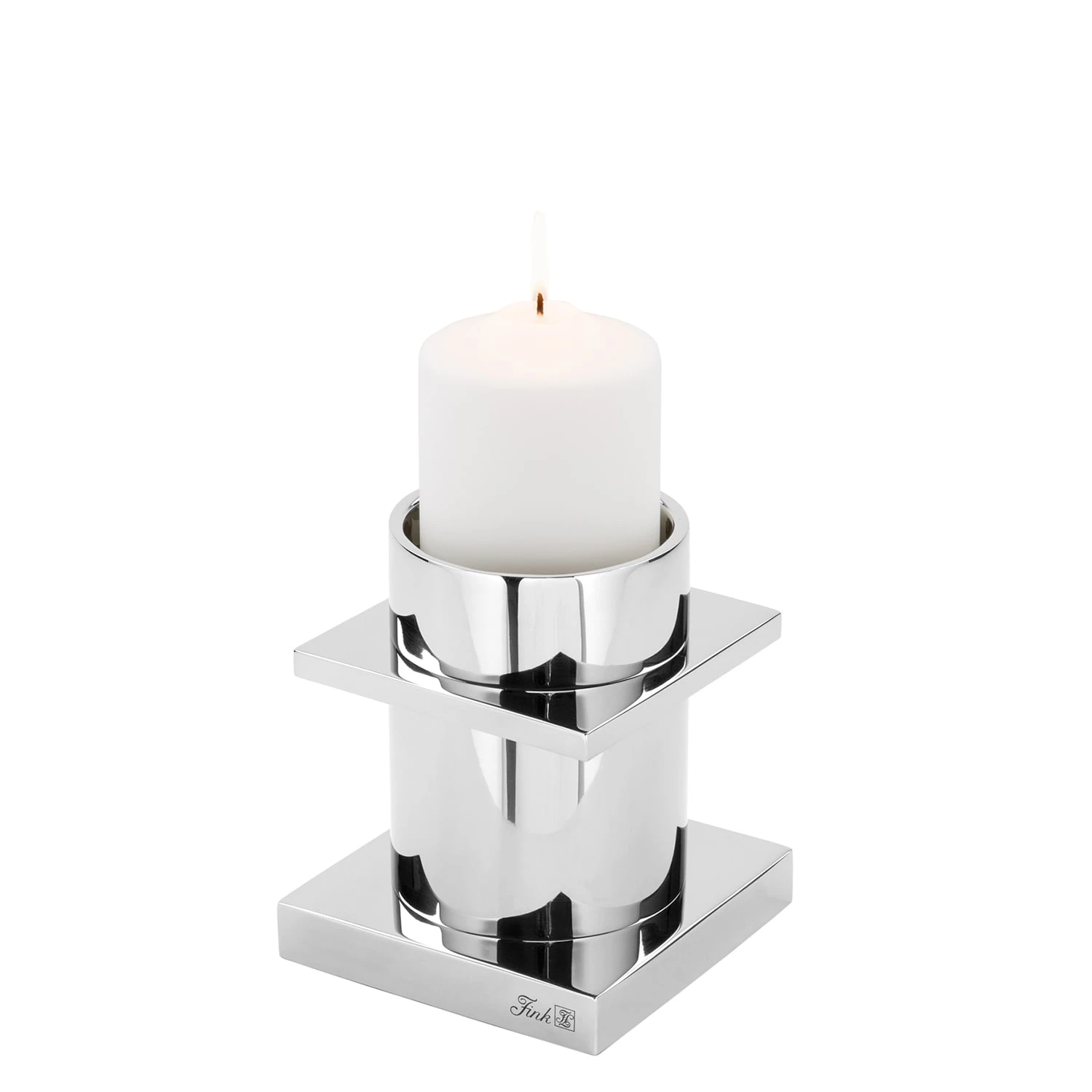 Stumpenhalter "Memphis" In Silber - H. 15 Cm - D. 13 Cm 3 Stumpenhalter "Memphis" In Silber - H. 15 Cm - D. 13 Cm