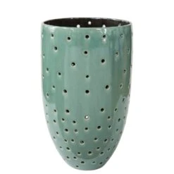 Windlicht "Tabita" In Grün - H. 30 Cm - D. 17,5 Cm