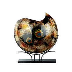 Vase "Peacock" In Gold/ Schwarz/ Braun - H. 47 Cm - B. 45 Cm