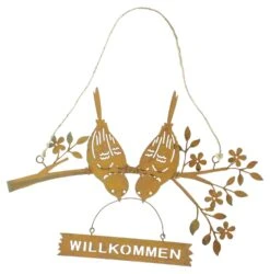 Spar-Set 2x Hänger "Willkommensgruß", 26 X 17 Cm In Braun