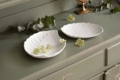 Spar-Set 2x Schale "Blatt", 25 X 18 Cm, 30 X 22 Cm In Weiß