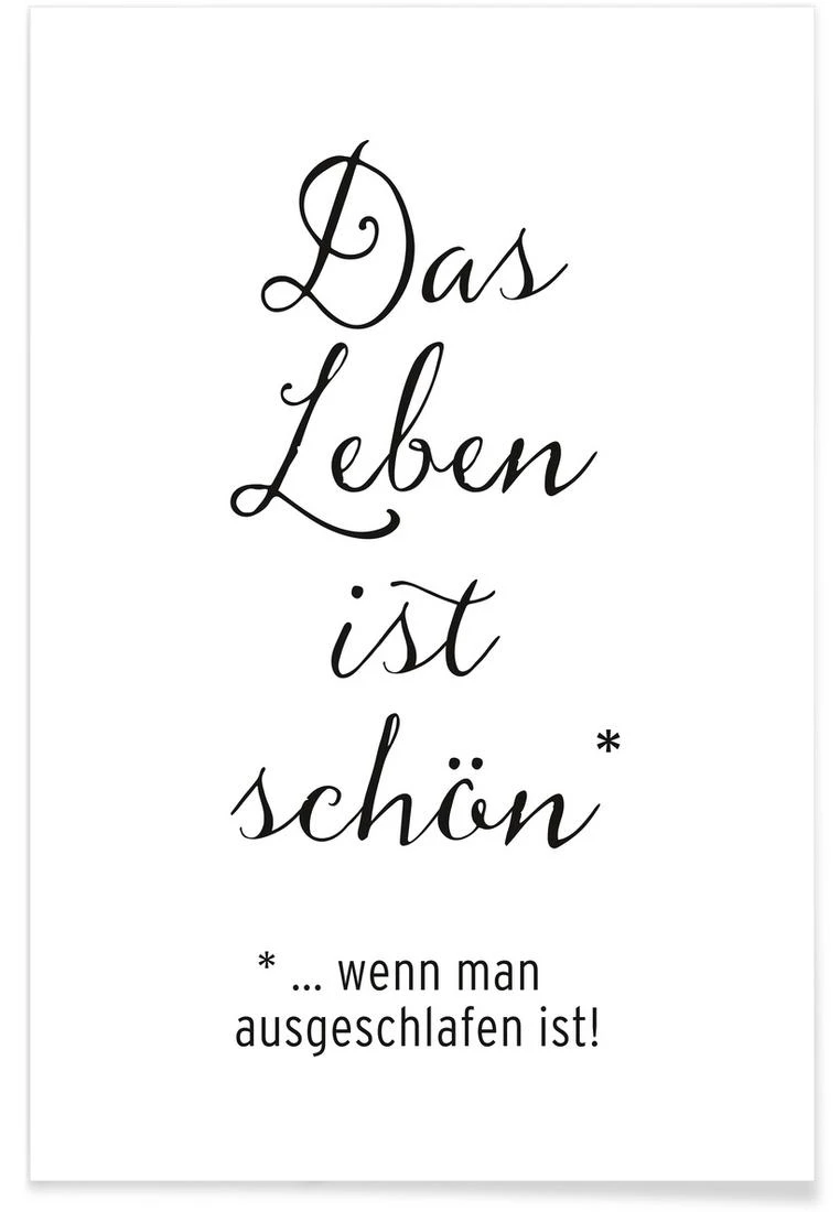 Poster "Das Leben Ist Schön" In Schwarz & Weiß 3 Poster "Das Leben Ist Schön" In Schwarz & Weiß