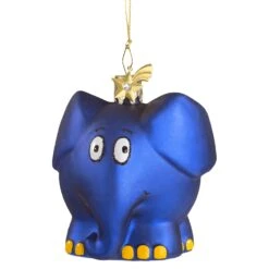 Baumschmuck Glas Der Elefant In Blau