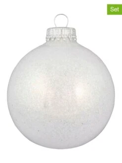 Christbaumkugeln In Weiß - 6 Stück - Ø 7 Cm