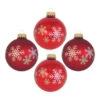 Christbaumkugeln "Schneeflocken" In Rot - 4 Stück - Ø 7 Cm 1 Christbaumkugeln "Schneeflocken" In Rot - 4 Stück - Ø 7 Cm -Heimdekoration krebs glas lauscha christbaumkugeln schneeflocken in rot 4 stuck o 7 cm