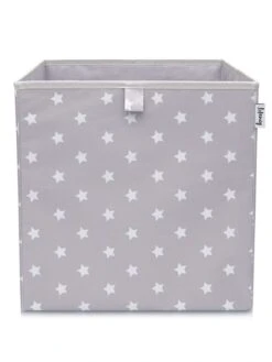 Aufbewahrungsbox "Sterne" In Hellgrau - (B)33 X (H)33 X (T)33 Cm