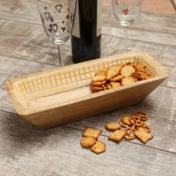 Dekoschale Aus Mangoholz In Terracotta/weiß - L: 30cm -Heimdekoration marelida dekoschale aus mangoholz in terracotta weiss l 30cm 5