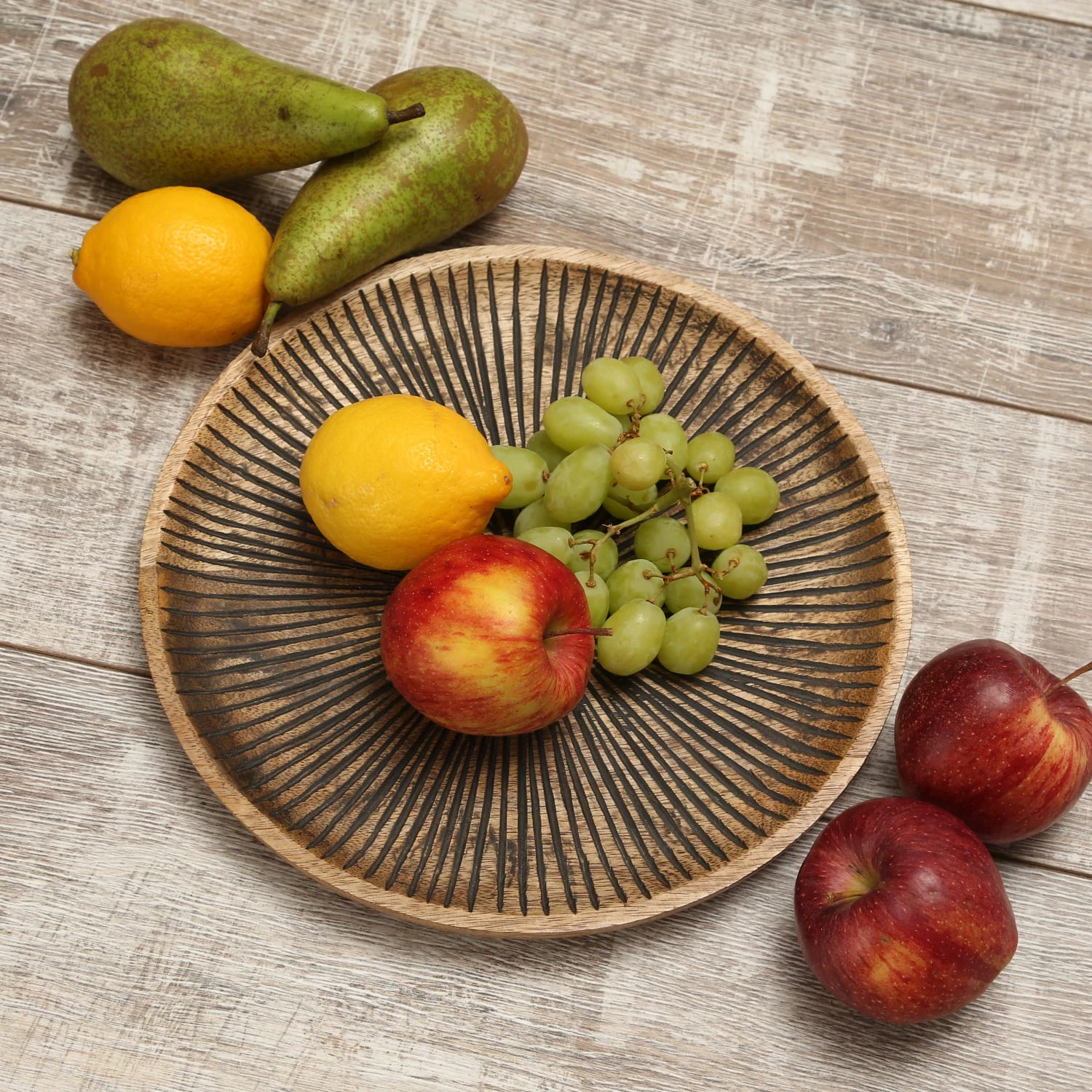 Dekoteller Aus Mangoholz In Braun - D: 22,5cm 4 Dekoteller Aus Mangoholz In Braun - D: 22,5cm – Bild 2