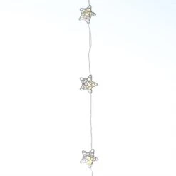 LED Draht Lichterkette Sterne 20LED Mit Timer L: 1,9m In Weiß