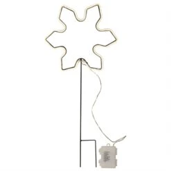 LED Gartenstecker Neon Schneeflocke 117LED H: 60cm In Weiß