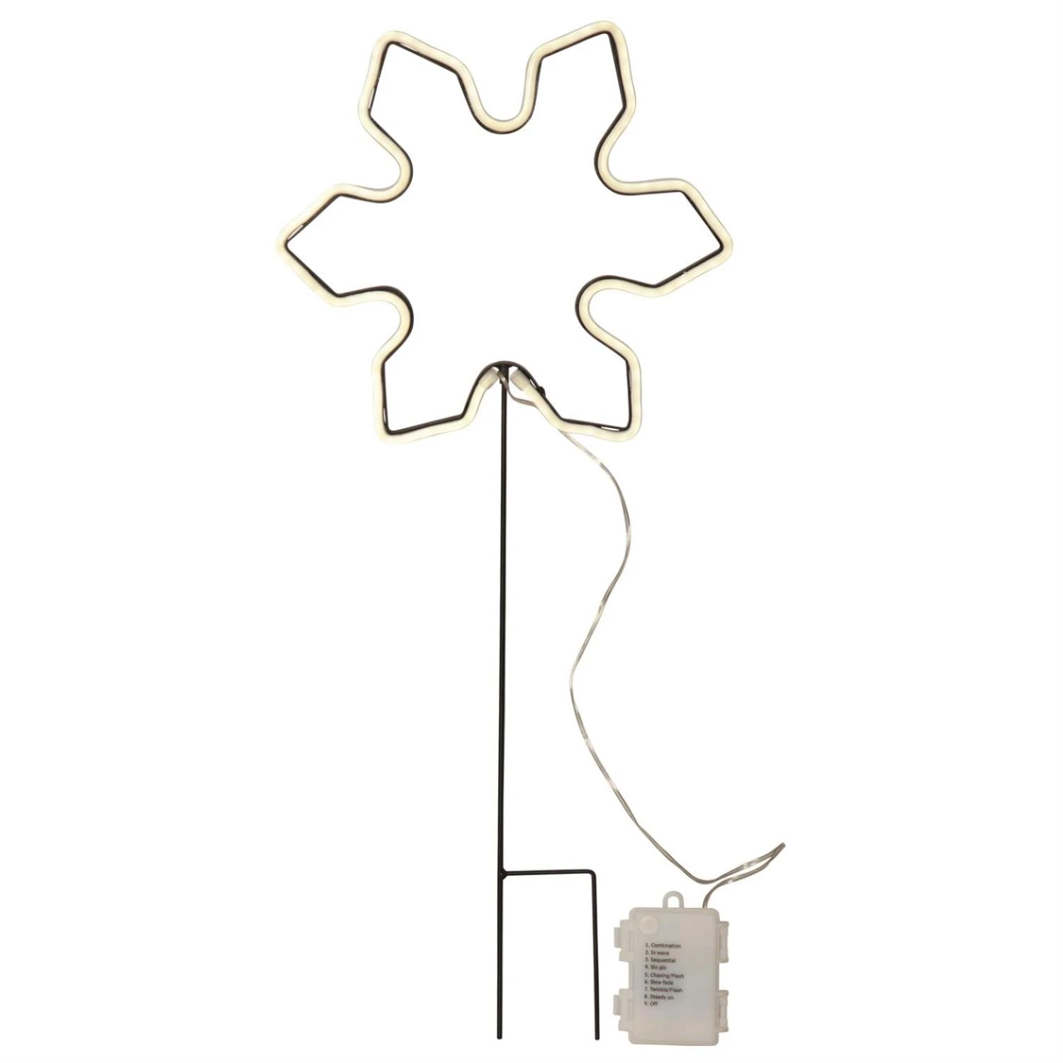 LED Gartenstecker Neon Schneeflocke 117LED H: 60cm In Weiß 3 LED Gartenstecker Neon Schneeflocke 117LED H: 60cm In Weiß