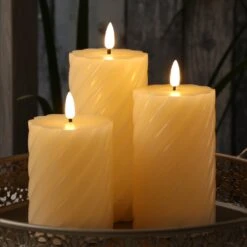 LED Kerze TWIST Echtwachs Gedreht Flackernd H: 17,5cm In Creme 14 LED Kerze TWIST Echtwachs Gedreht Flackernd H: 17,5cm In Creme -Heimdekoration marelida led kerze twist echtwachs gedreht flackernd h 17 5cm in creme 4