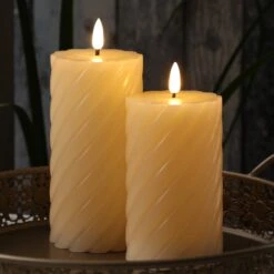 LED Kerze TWIST Echtwachs Gedreht Flackernd H: 17,5cm In Creme 15 LED Kerze TWIST Echtwachs Gedreht Flackernd H: 17,5cm In Creme -Heimdekoration marelida led kerze twist echtwachs gedreht flackernd h 17 5cm in creme 5