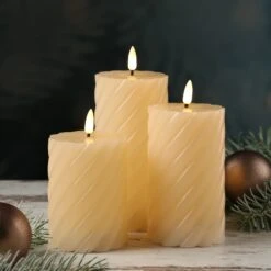 LED Kerze TWIST Echtwachs Gedreht Flackernd H: 17,5cm In Creme 16 LED Kerze TWIST Echtwachs Gedreht Flackernd H: 17,5cm In Creme -Heimdekoration marelida led kerze twist echtwachs gedreht flackernd h 17 5cm in creme 6