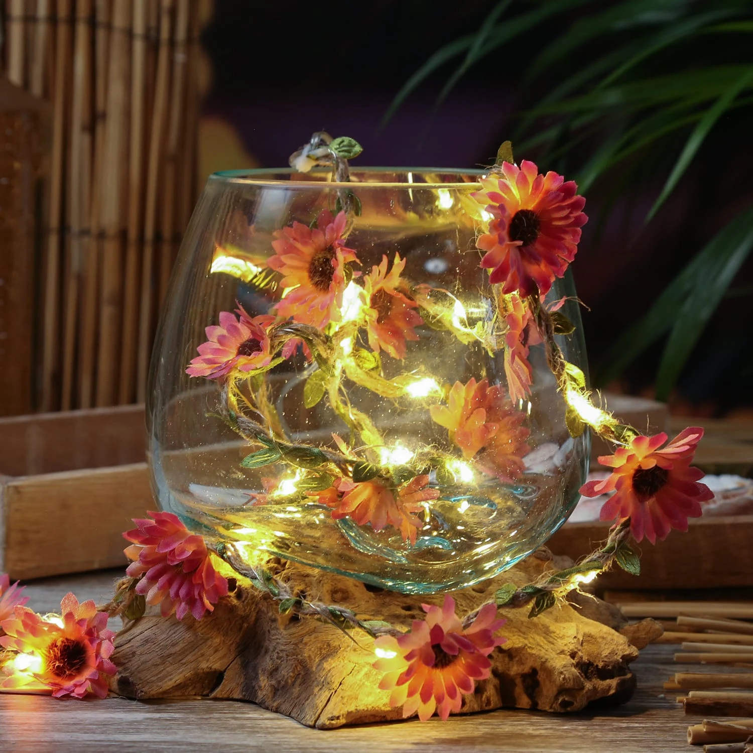 LED Lichterkette Blumen In Pink - L: 1,45m 7 LED Lichterkette Blumen In Pink - L: 1,45m – Bild 5