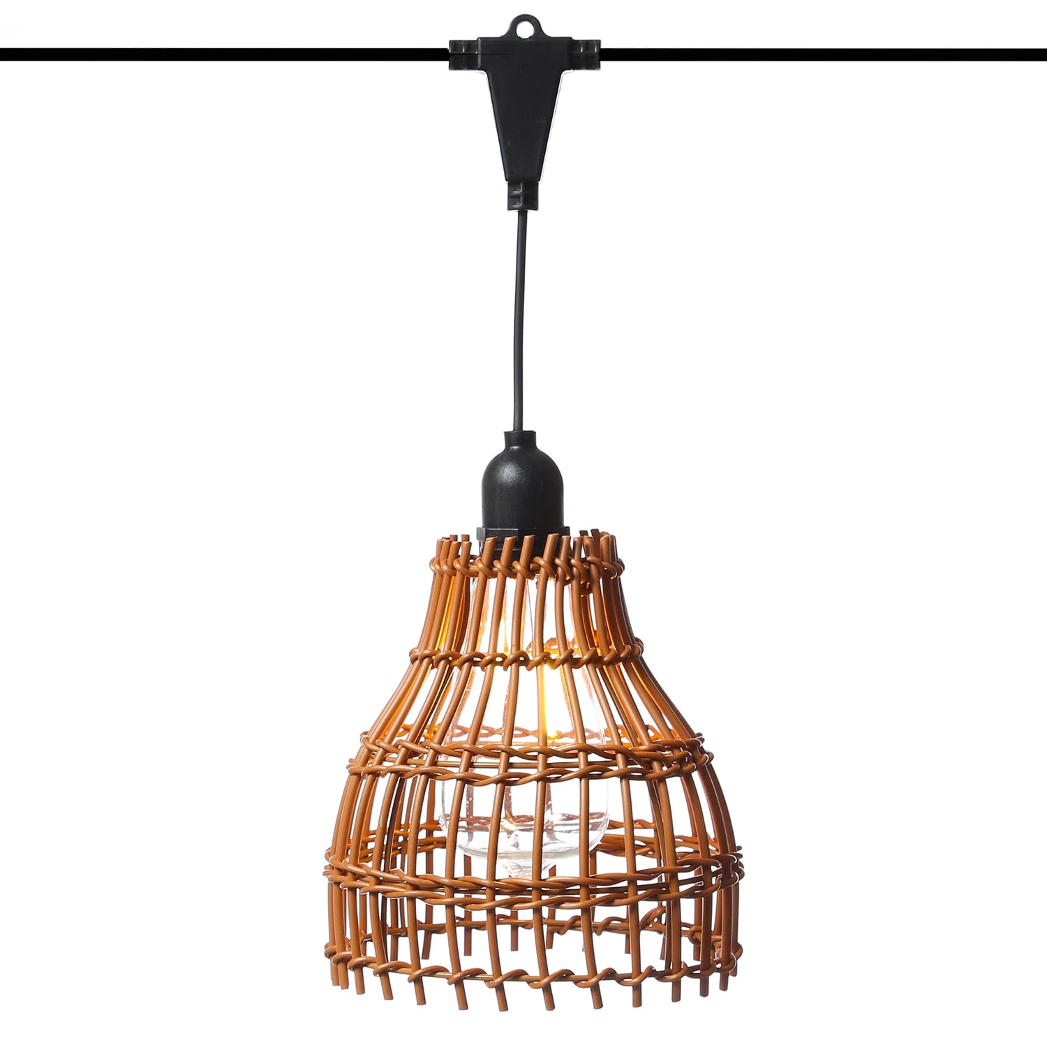 LED Party Deko Lichterkette 5 Lampenschirme Korboptik Für Außen L: 2m In Braun 5 LED Party Deko Lichterkette 5 Lampenschirme Korboptik Für Außen L: 2m In Braun – Bild 3