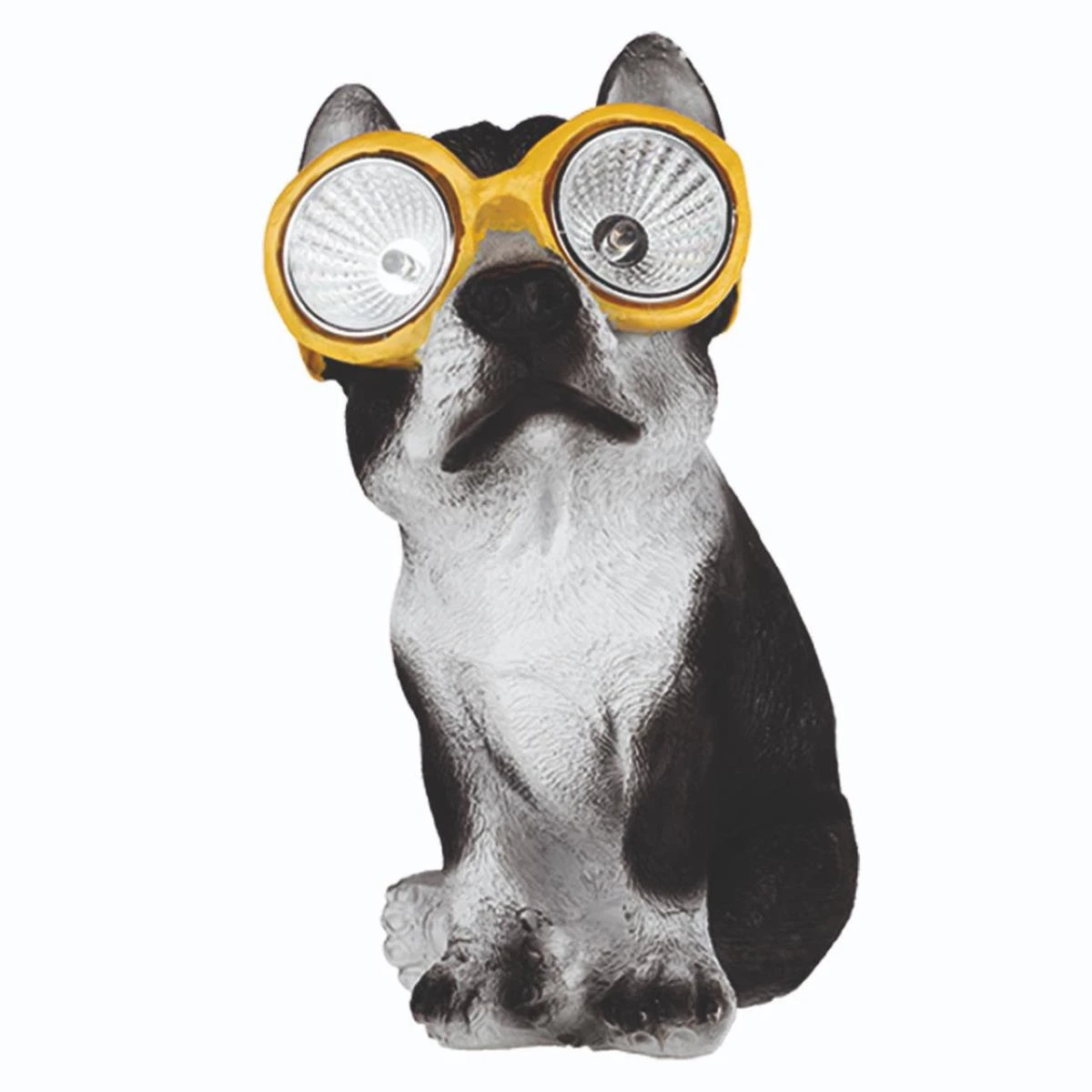 LED Solar Gartenfigur Hund Rocky In Weiß - H: 20cm