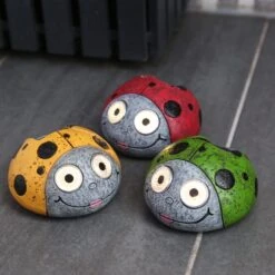 LED Solar Gartenfigur Marienkäfer In Grün - H: 10,5cm -Heimdekoration marelida led solar gartenfigur marienkafer in grun h 10 5cm 2