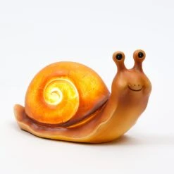 LED Solar Gartenfigur Schnecke In Orange - H: 10,5cm -Heimdekoration marelida led solar gartenfigur schnecke in orange h 10 5cm 2