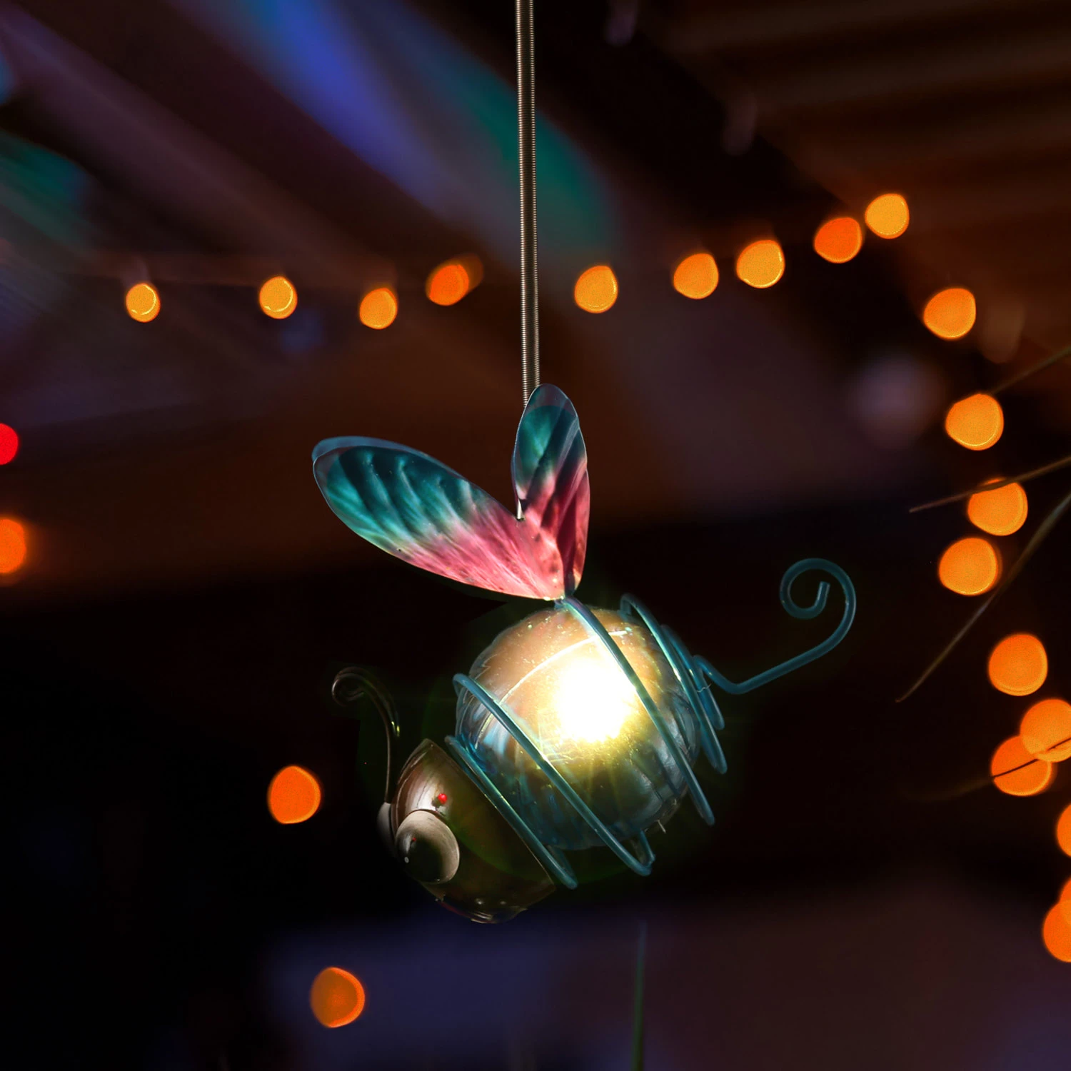 LED Solar Libelle Gartenfigur Hängend In Blau 4 LED Solar Libelle Gartenfigur Hängend In Blau – Bild 2