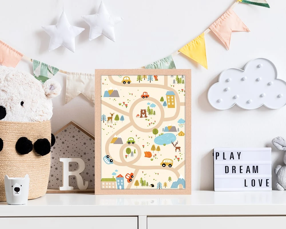 Wandbild " Die Stadt " In Naturell 4 Wandbild " Die Stadt " In Naturell – Bild 2