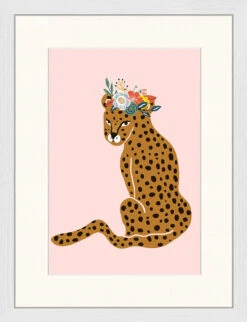 Wandbild " Leopard " In Weiss